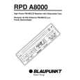 BLAUPUNKT RPDA8000 Owners Manual