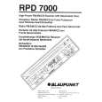BLAUPUNKT RPD7000 Owners Manual